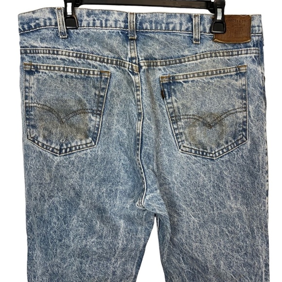 LEVI'S Stone Wash Vintage Brown Leather Tab Made in USA Men's Blue Jeans 38x30 - Picture 16 of 16